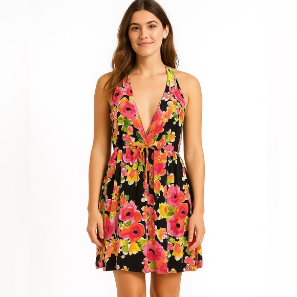 Lauren Ralph Lauren Floral Midi Sundress | Sleeveless Plunge Neck Resort Style M - Picture 1 of 6